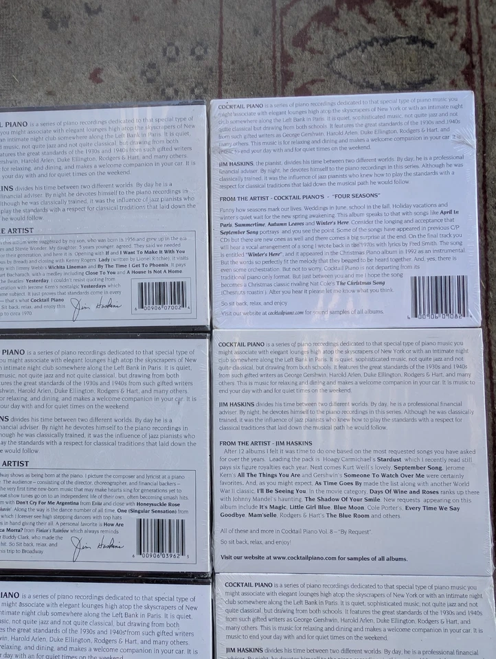 JIM HASKINS-CD Cocktail Piano LOT   Vol 1, V111, 10,11,12 Salute 70s Goes Movies Foto 3 de 4
