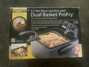 Presto 4.7 Liter Black Stainless Steel Dual Basket Pro fry