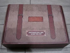 NEW Barillio Bartender Kit Bag - 17 Piece Mixology Set W/Waxed Canvas Roll Bag