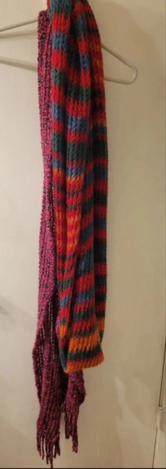 BUNDLE 8 Scarves Silk, Velvet, Rayon, Gray, Cream, Burgundy, Wine, Red - Image 3 of 4