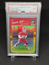 2016 Panini Donruss Optic Tyreek Hill Red & Yellow Rookie Card #117 RC PSA 9. rookie card picture