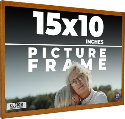 15x10 Honey Brown Real Wood Picture Frame Width 0.75 inches | Interior Frame Dep