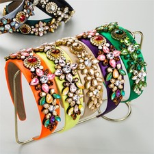 Retro Haarreif mit breiter Kante Barock Stil Strass Damen Luxus