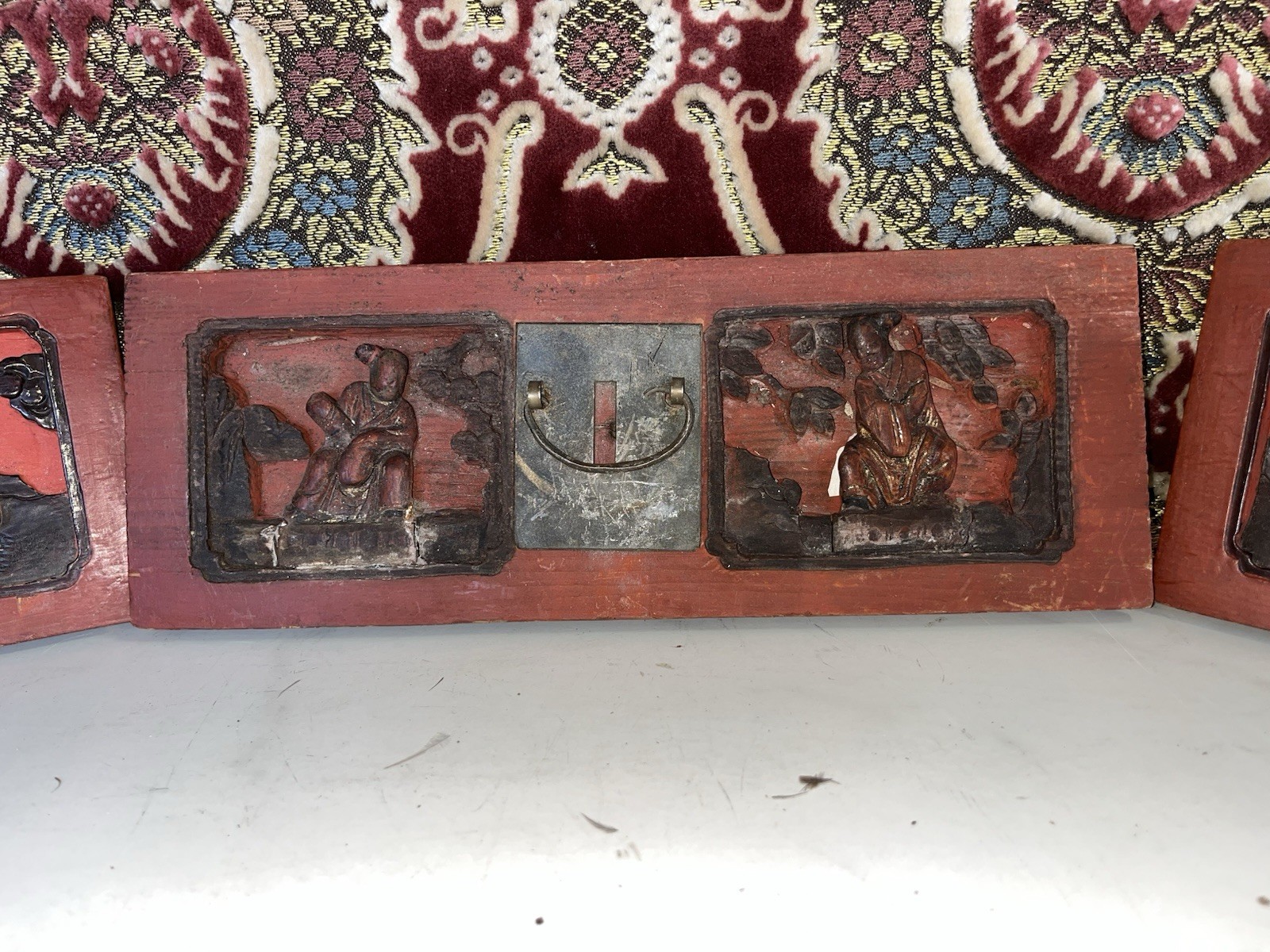 Antique Chinese Carved Wood Panels 