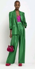 River Island Green Blazer Trouser Suit. Worn Once. Elasticated Waist