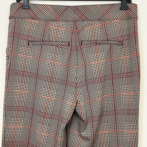 Pantalones SPANX Talla XL Crop Perfect Kick Flare Naranja Pop Plaid Ponte - Imagen 10 de 10