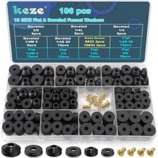 Comprehensive Faucet Washer Kit - 106 Neoprene Washers and Brass Screws Included