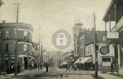 Market Street, Mannington, WV West Virginia c1914 Postcard COPY