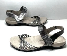 Vionic TALULAH Silver Pewter Sandals Strappy Slingback Women's Shoes Size 9 US