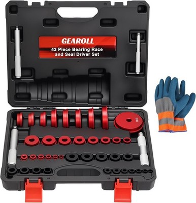 43 Piece Bearing Press Kit Race and Seal Driver Set Punch Adapters
