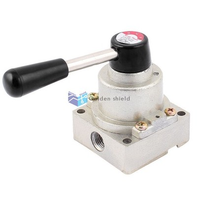 VH200-02 Hand Lever Pneumatic Valve 3 Way 3 Position Center Closed 1/4 RC Ports 