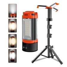 Rechargeable Camping Light with Adjustable Stand, 9000mAh Cordless Work Light...