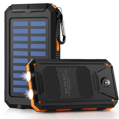 900000mAh Dual USB External Solar Power Bank LED Battery Charger for Cell Phone