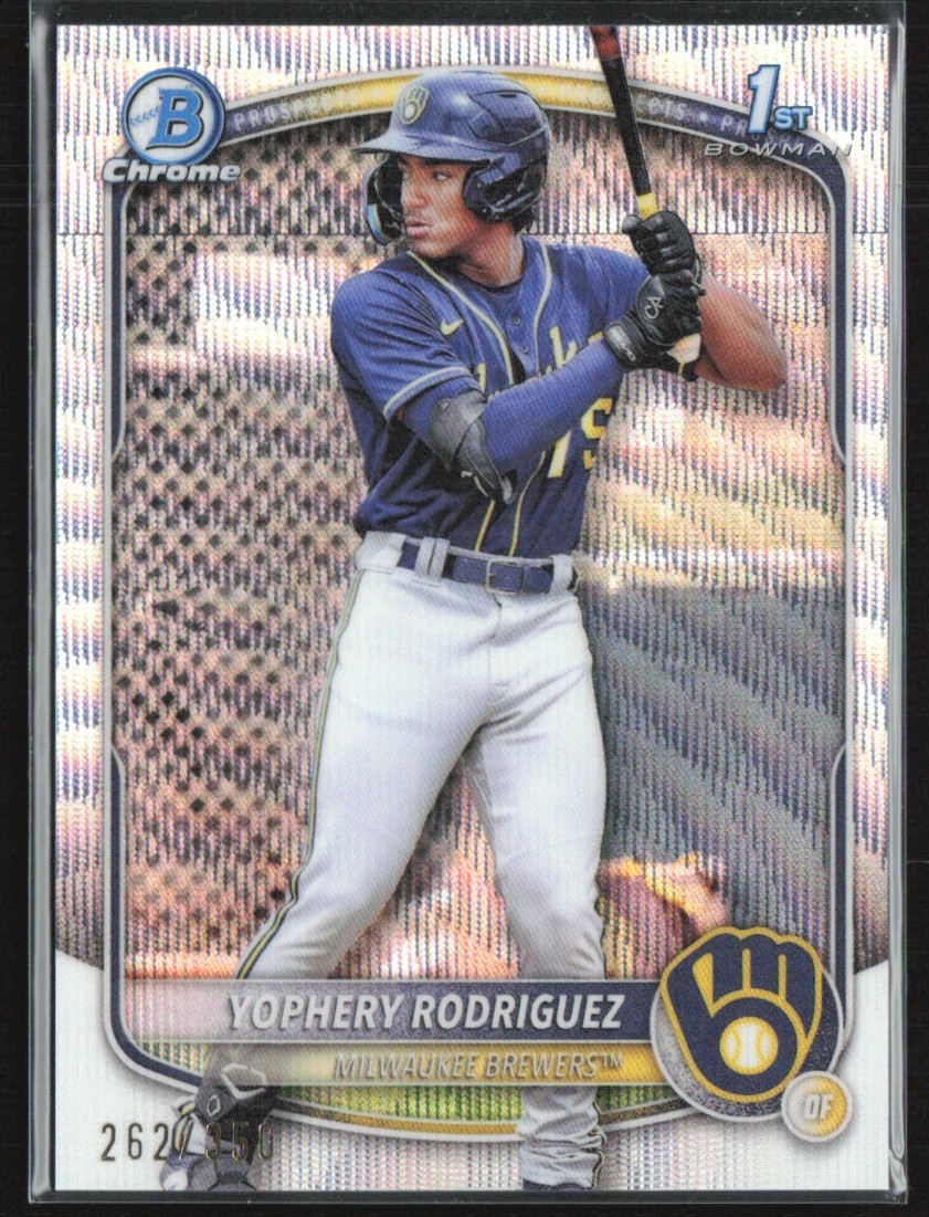 Yophery Rodriguez 2025 Bowman Chrome 1st Wave Refractor /350 #BCP-36 Milwaukee