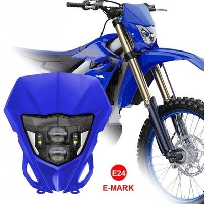 LED Headlight w/Mask For Yamaha YZ TTR WR 110 125 200 225 230 250 400 426 450