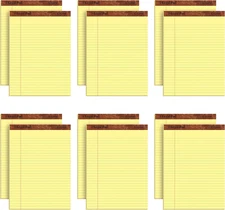 8.5 X 11.75 Legal Pads, 12 Pack, the Legal Pad Brand, Wide Ruled, Yellow Paper, 