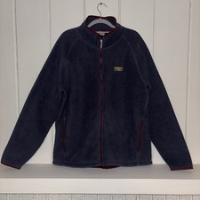 L.L Bean Men's LARGE Katahdin Fleece Full-Zip Blue W/ Red Accents 518186 Jacket