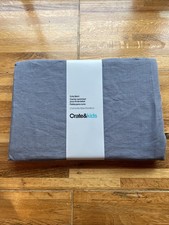 Crate  Barrel Crib Skirt Linen Cotton New Dark Blue