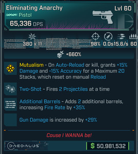 Borderlands 4 • MODDED PEARL Pistol • Anarchy Infinity • Lvl 60 • PS PC XBOX