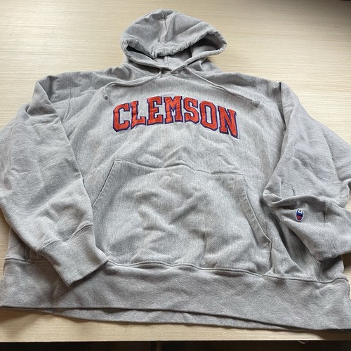 Champion Reverse Weave Clemson Tigers Hoodie Y2K Vintage Embroidered XXL Heavy