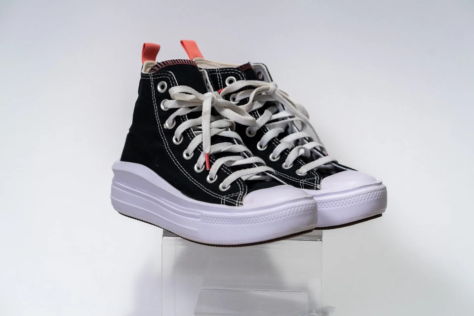 Converse Chuck Taylor Size 4 All Star Move Youth Girls Platform Sneakers  Black - Image 2 of 4