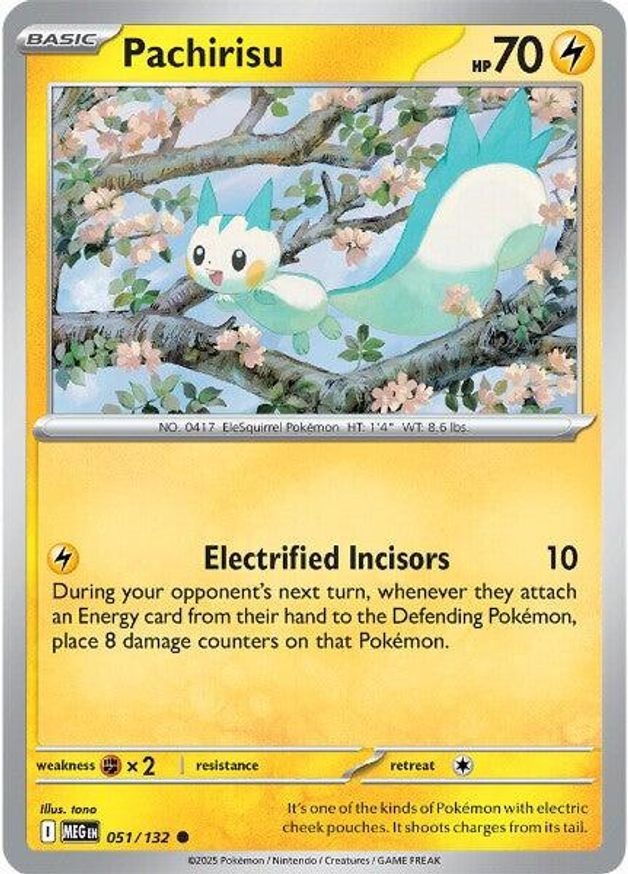 Pokemon Pachirisu (51/190) Mega Evolution LP REVERSE HOLO