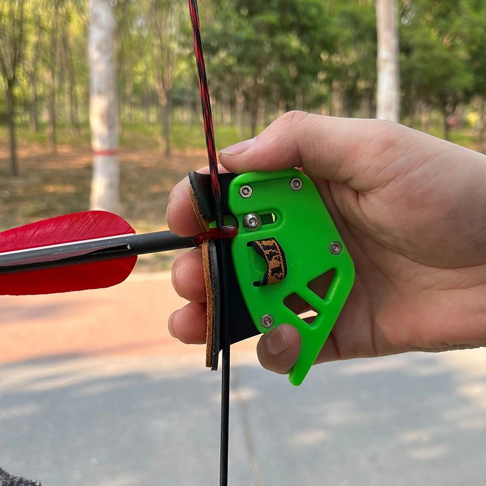 Recurve Bow Finger Guard Tab Protect Gear Cow Leather Archery Shooting Target - Image 4 of 4