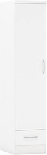 Image of Seconique Nevada 1 Door 1 Drawer Wardrobe in White Gloss