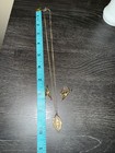 Sarah Coventry Filigree Goldtone Leaf with Center Pearl Necklace & Earrings — photo 6