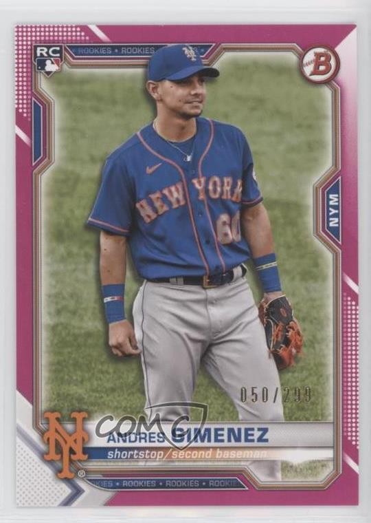2021 Bowman Fuchsia Border 50/299 Andres Gimenez #8 Rookie RC uk2