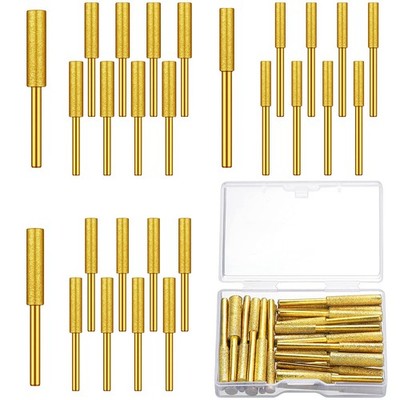 30 Pcs Titanium Diamond Chainsaw Sharpener Bits 5/32 3/16 7/32 Inch