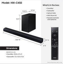 Samsung HWC450 2.1ch Soundbar w/DTS Virtual X, Subwoofer Included, Bass Boost...