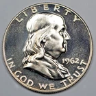 1962 P Proof Franklin Half Dollar FBL 90% Silver Detached Lamination US 50C Coin