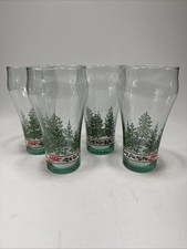 Juego de 4 vasos vintage 1991 Libbey Coca Cola árbol de Navidad