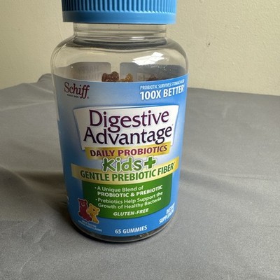 Schiff Digestive Advantage Daily Probiotics Kids+ Fiber 65 Gummies New Exp 12/26