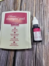 STAMPIN' UP ROSE RED Classic Ink pad  FULL REFILL Old Style LINEN