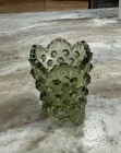 Fenton Colonial Green Hobnail 3-Footed Toothpick Holder Vintage