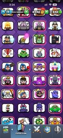 CR/LVL 78 ( 21 CARD 16 LV MAX  45 CARD 15 LV ) 12K TROPHY |181 EMOTE & 20 TOWER