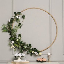 40-Inch wide Gold Metal Round Hoop Hanging Wreath Ring Wedding Party Decorations