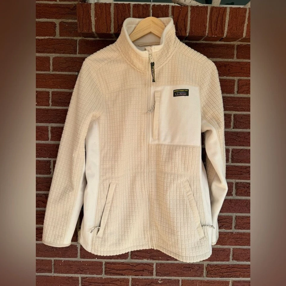 L.L. Chaqueta Bean Mountain Classic para mujer a prueba de viento polar hueso natural | Grande Foto 2 de 4