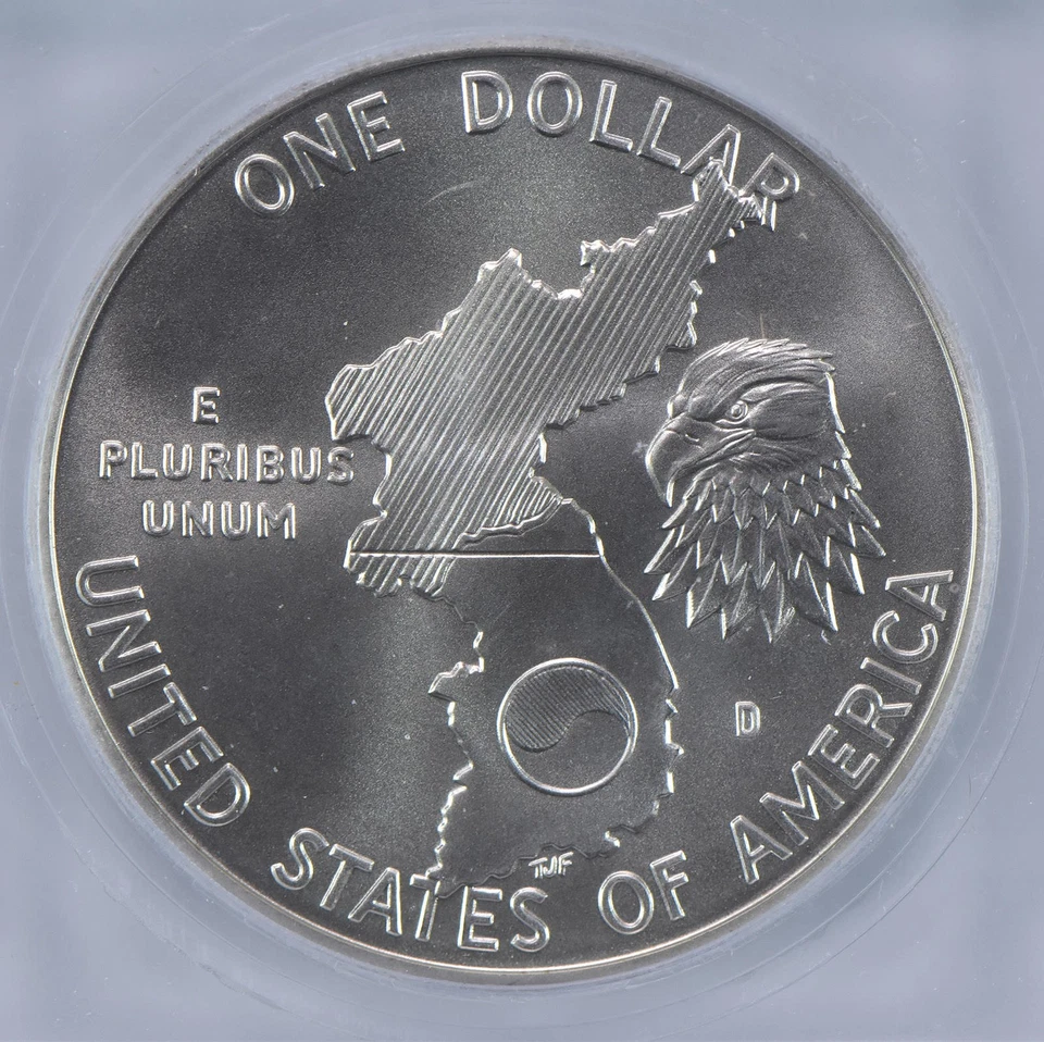 1991-D Korea Commemorative Silver Dollar MS70 ICG *6261 - Image 4 of 4