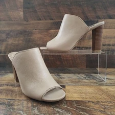 WHBM Woman’s Mackenna Toasted Sesame Leather Mules Size 8M