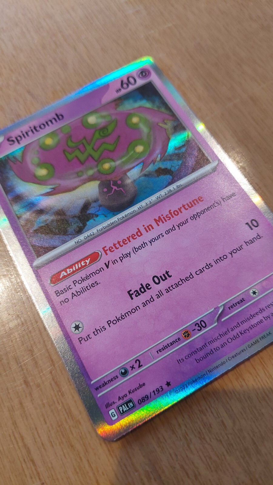 Spiritomb (89/193) Holographic Pokemon card