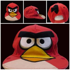 Angry Birds Boy's Snapback Hat Red OS Embroidered Face Logo 2011 Snap back Y2k