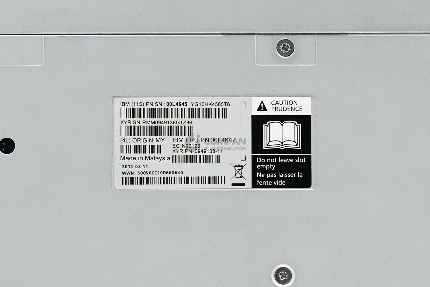 00L4647 IBM STORWIZE V7000 TYPE 100 8GB FC NODE CANISTER - 00L4645 