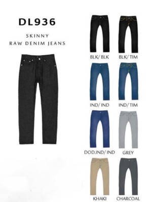 Victorious Mens Colored Twill Skinny Fit Jeans Pants Casual 