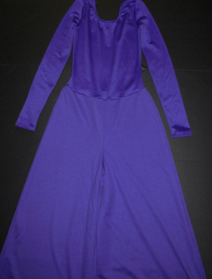 NWOT Plum Long Sleeve Palazzo Leg Jumpsuit Praise Dance Liturgical