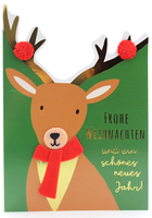 Kinder Weihnachtskarte Rentier Neujahr Karte Weihnachten Handarbeit #GrußKarte