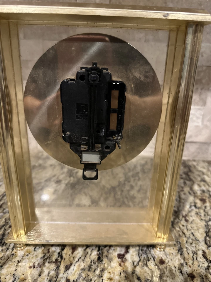 BULOVA Mantel, Shelf Or Table Quartz Bright Brass Clock (NO Pendulum) Parts Only - Image 3 of 4