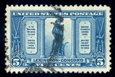 US Stamp #619 Lexington-Concord 5c - PSE Cert - SUPERB 98 - USED - SMQ $450.00